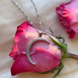 🚨SOLD🚨 Moon Magic White Gold Celestial 14K Cubic Zirconia Necklace